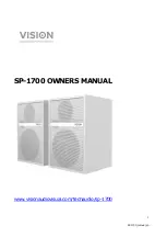 Preview for 1 page of Vision SP-1700 Owner'S Manual