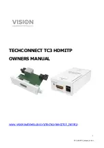 Vision TECHCONNECT TC3 USBTP Owner'S Manual preview