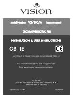 Preview for 1 page of Vision V2/100/A Installation & User'S Instructions