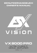 Preview for 1 page of Vision VX8000 PRO Owner'S Manual