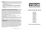 Предварительный просмотр 1 страницы Vision ZD2105IN-5 Installation & Operation Manual