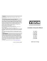 Preview for 1 page of Vision ZL 7432 IN Installation & Operation Manual