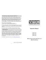 Предварительный просмотр 1 страницы Vision ZM 1701 Operation Manual