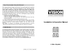 Preview for 1 page of Vision ZR1202IN Installation & Operation Manual