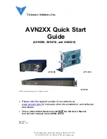 Preview for 1 page of Visionary Solutions AVN200 Quick Start Manual