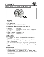 Preview for 2 page of VisionX VX Series Installation Instructions & User Manual