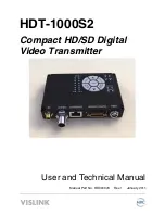 Предварительный просмотр 1 страницы Vislink HDT-1000S2 User And Technical Manual