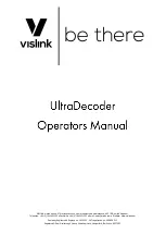 Предварительный просмотр 1 страницы Vislink UltraCoder Operator'S Manual