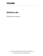 Vislink UltraDecoder Operator'S Manual предпросмотр