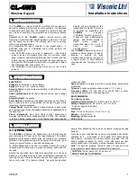 Preview for 1 page of Visonic CL-4WB Installation Instructions