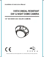 Vista 1/3" EX-VIEW CCD COLOR CAMERA Installation Instructions Manual preview