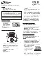 Preview for 1 page of Vista DTC-200 Installation And User Instructions