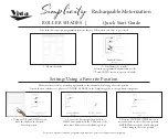 Preview for 1 page of Vista Simplicity Roller Shades Quick Start Manual