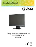 Preview for 1 page of Vista VFS-221WHDA Installation Manual