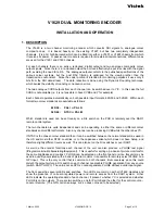 Preview for 2 page of VISTEK V1629 Installation And Operation Manual