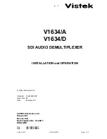 VISTEK V1634A Installation And Operation Manual preview