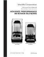 Vita-Mix ADVANCE PERFORMANCE BEVERAGE BLENDING ALL MODELS Use And Care Manual preview