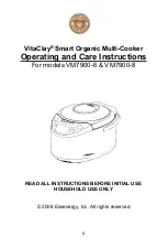 Предварительный просмотр 1 страницы VITACLAY VM7900-6 Operating And Care Instructions