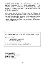 Preview for 41 page of VITACLAY VM7900-6 Operating And Care Instructions