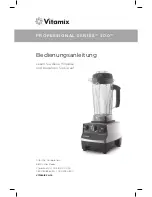 Vitamix PROFESSIONAL SERIES 500 Owner'S Manual preview