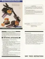 vitantonio 300 Pizzelle Chef Recipe & Instruction Booklet preview