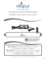 vitapur VUV-H375B Installation Instructions & Owner'S Manual preview