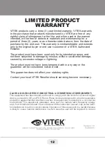 Предварительный просмотр 12 страницы Vitek Transcendent VT-TPTZ30HRA-4PNS Quick Start Manual