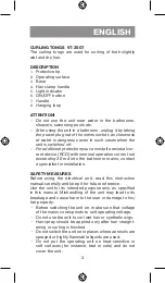 Preview for 3 page of Vitek VT-2507 Manual Instruction