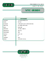 Предварительный просмотр 2 страницы Vitek VT-IRBD1 Specifications