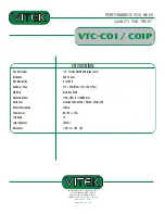 Preview for 2 page of Vitek VTC-C01 Specifications