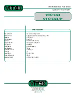 Предварительный просмотр 2 страницы Vitek VTC-C54 Specifications