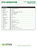 Preview for 2 page of Vitek VTC-LED667CB Specifications