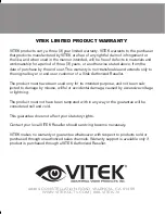 Предварительный просмотр 32 страницы Vitek VTD-A2812/VB Instruction Manual & Mounting Template