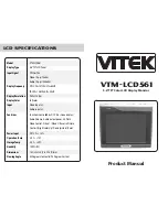 Предварительный просмотр 1 страницы Vitek VTM-LCD561 Product Manual