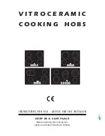 Предварительный просмотр 1 страницы Vitroceramic COOKING HOBS Instructions For Use Manual