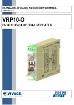 Preview for 1 page of Vivace VRP10-O Installation, Operation And Configuration Manual