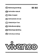 Предварительный просмотр 1 страницы Vivanco MX 660 Instruction Manual