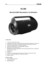 Предварительный просмотр 3 страницы Vivax BS-260 Instruction Manual