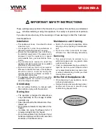 Preview for 4 page of Vivax VF-226 WH A User Manual