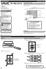 Vive Comfort TP-RIS-251S Installation Manual предпросмотр