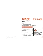 Preview for 2 page of Vive Comfort TP-S-905 Operation Manual