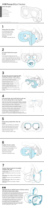 Preview for 1 page of Vive Focus 3 Quick Start Manual