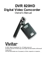 Vivitar DVR 820HD Owner'S Manual preview