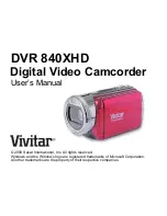 Vivitar DVR-840XHD User Manual preview