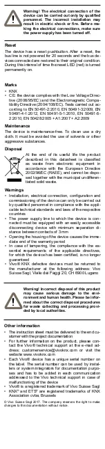 Предварительный просмотр 5 страницы Vivo Bil KNX User Manual