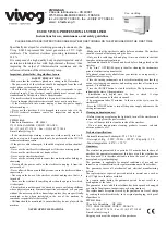 Preview for 2 page of Vivog ES018 Instructions For Use, Maintenance And Safety