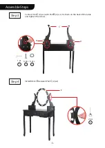 Preview for 5 page of VIVOHOME Vanity Set With 10 LED Bulbs Assembly Instruction Manual