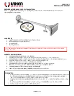 Preview for 1 page of Vixen Horns VXH1167C Installation Manual