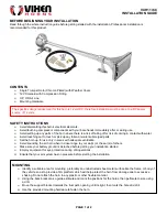 Предварительный просмотр 1 страницы Vixen Horns VXH1174C Installation Manual