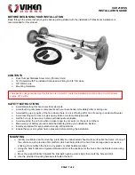 Предварительный просмотр 1 страницы Vixen Horns VXH2190SS Installation Manual
